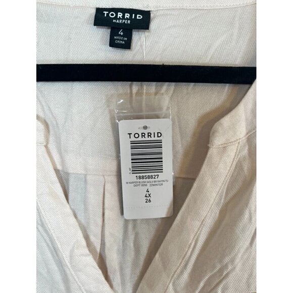 Torrid Neutral Top 4X Blush Harper Coquette Feminine Boho Western Workwear Chic - Picture 6 of 12